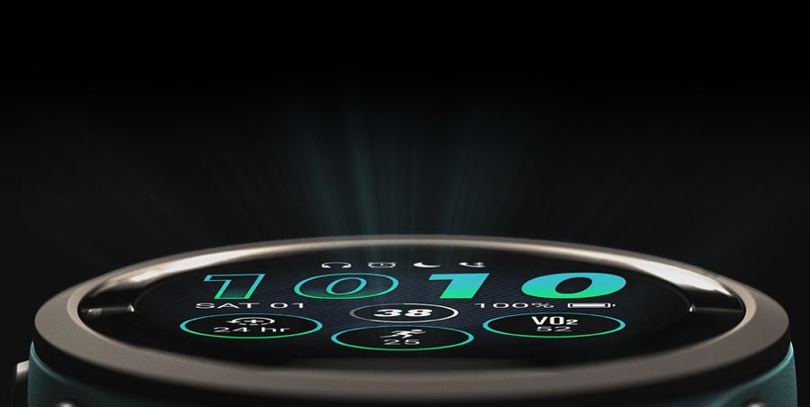 Умные часы Garmin Forerunner 265 белые с бело-синим ремешком